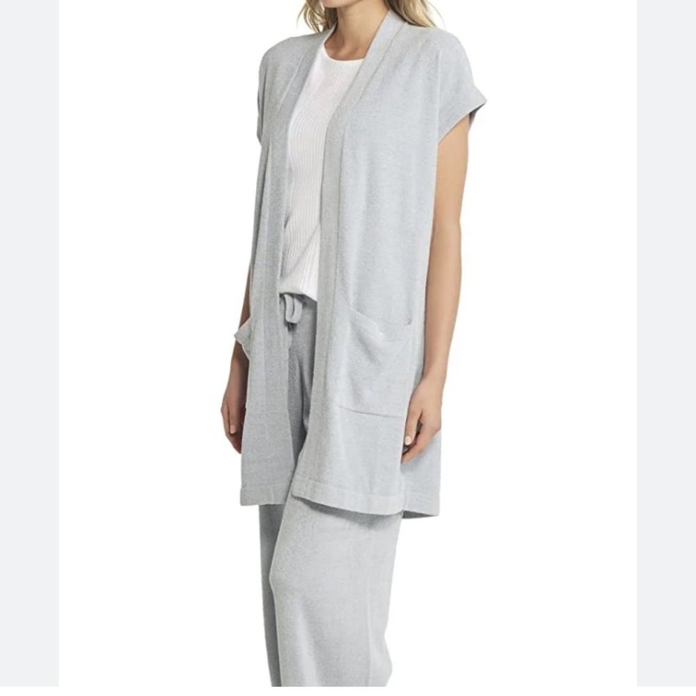 Barefoot dreams cozy chic ultra lite sleeveless long cardigan  M